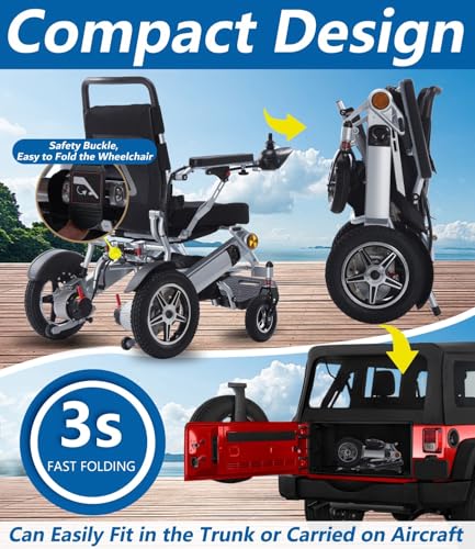 Foldable Electric Wheelchair Reclining Wheelchair Long Range for Elderly and Disabled People