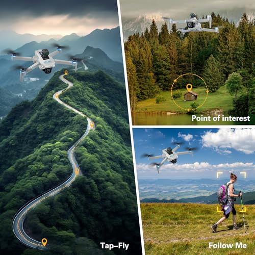 Drone with 4K UHD Camera for Adults,GPS RC Drone Brushless Motor,Upgraded Tablet Screen,Gimbal EIS, Smart FPV Foldable Quadcopter for Beginners, Auto Return, Follow Me, Waypoints, 60 Mins Flight Time,Gift, with Obstacle Avoidance