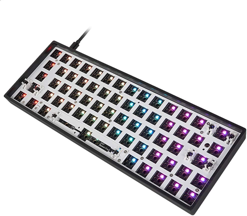 EPOMAKER SKYLOONG GK87 RGB TKL Hotswap Custom DIY Kit for Wired Mechanical Keyboard with Steel Mounting Plate, ABS Frame (GK87 White) Pack of 2