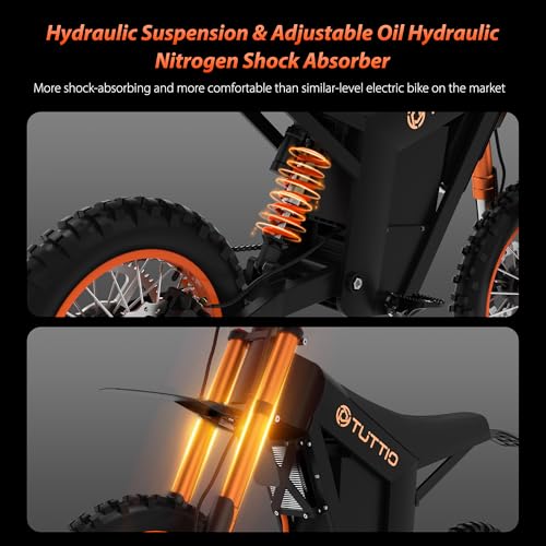Electric Dirt Bike Teens Adults - 48V 21AH Electric Bicycle 14"/12" Fat Tire Off Road High Torque Mini E Motocross Motorcycle Dirt Bike