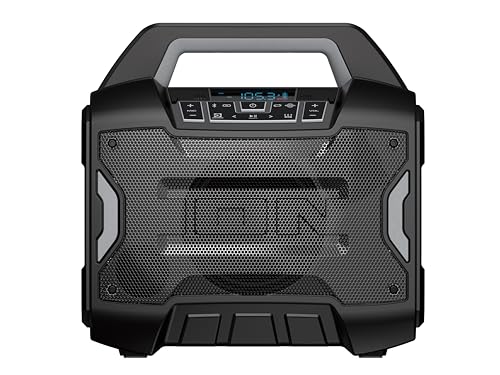 ION Block Rocker - Portable Bluetooth Outdoor Party Speaker with Karaoke Microphone, Battery, 4 Speakers, Radio, USB Port, App, Water-Resistant, 120W