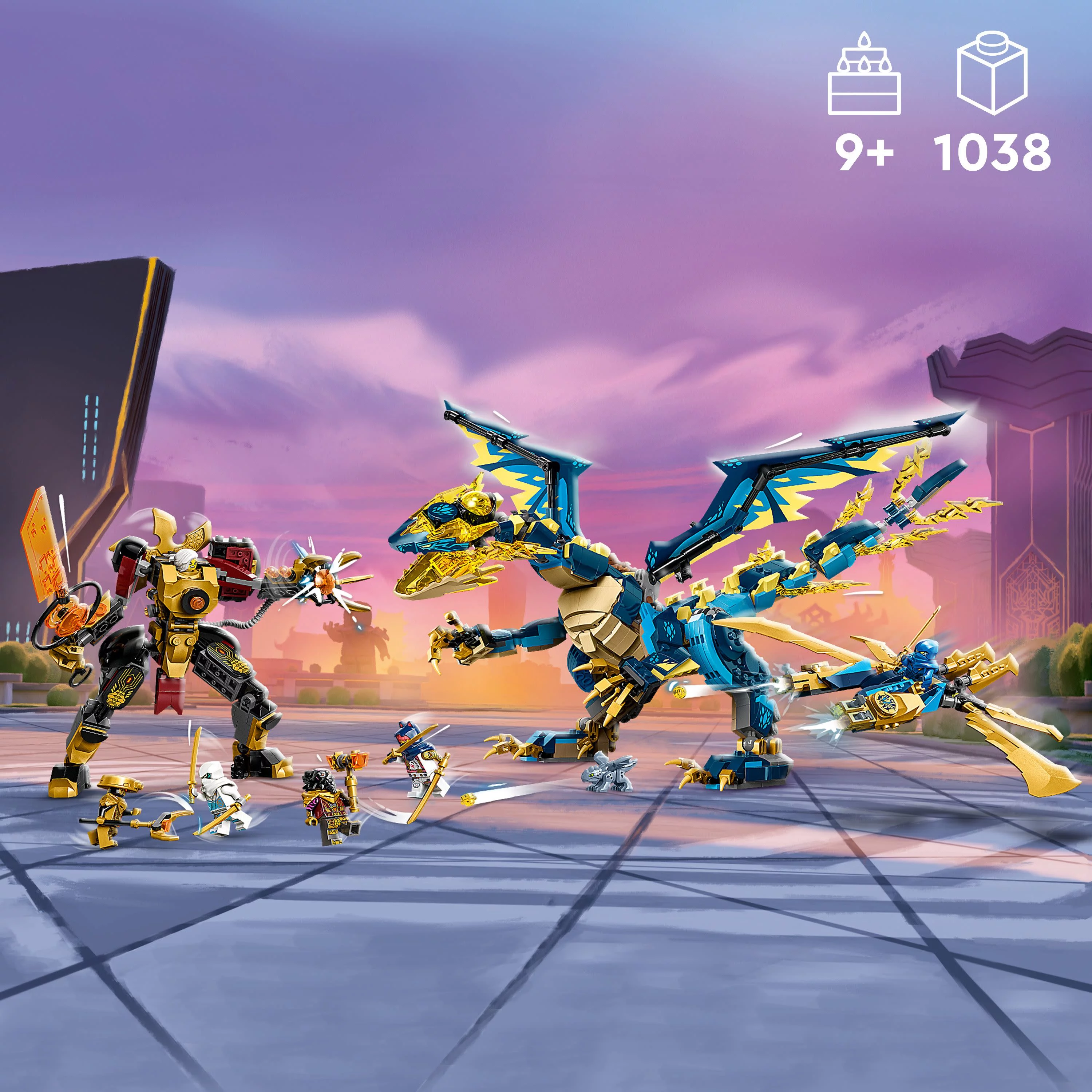 LEGO NINJAGO Elemental Dragon vs. The Empress Mech 71796 Building Toy Set, Features a Dragon, Mech, Ninja Flyer and 6 Minifigures, Gift for Boys and Girls Ages 9+ Who Love Ninja Warriors