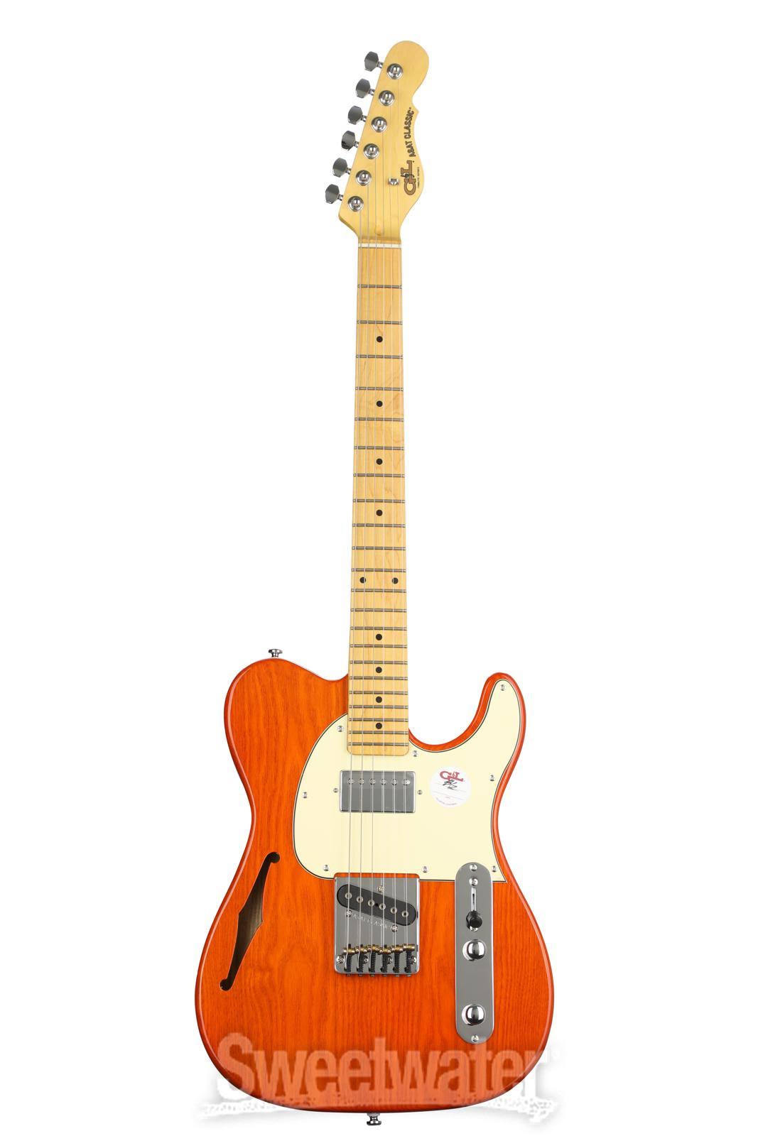 Gu0026L Tribute ASAT Classic Bluesboy Semi-Hollow - Clear Orange