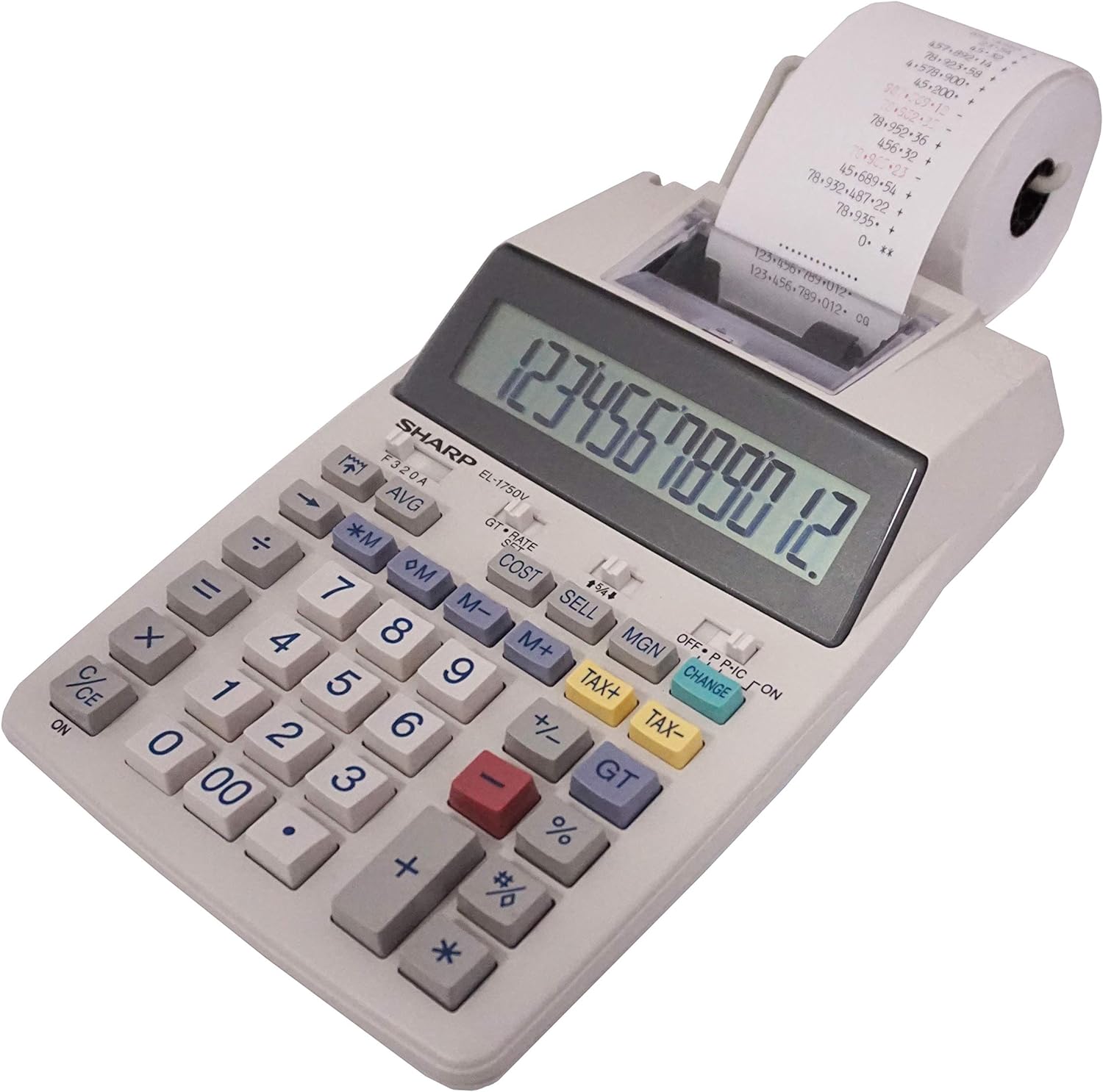 Sharp EL-1750V Two-Color Printing Calculator 2 Lines/Sec 3 Black/Red