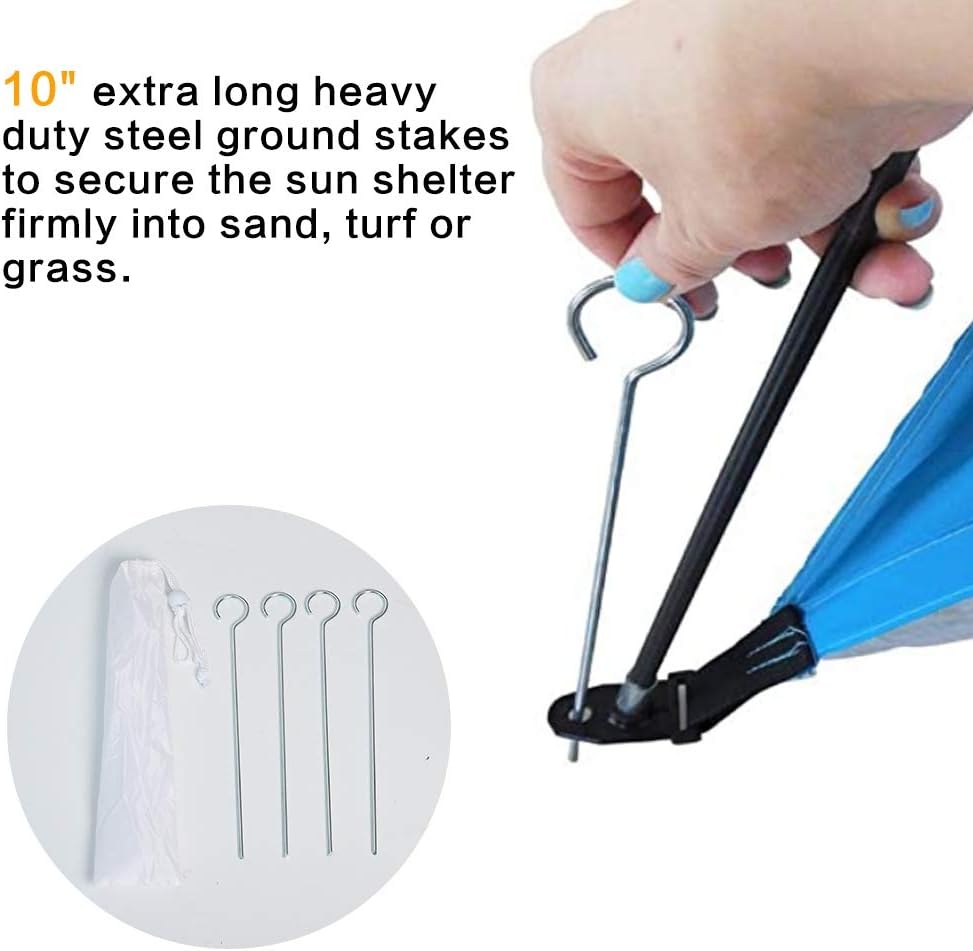 Easy Set Up Portable Sun Shelter Beach Tent Camping Shelter, 9ft Large Tent for Family, UV Protection,Blue