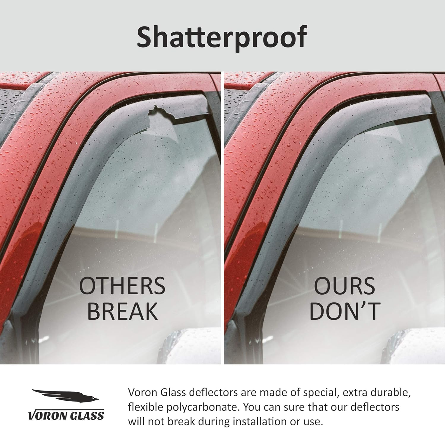 Voron Glass in-Channel Extra Durable Rain Guards for Trucks Toyota Tacoma 2016-2022 Double Cab, Window Deflectors, Vent Window Visors, 4 Pieces - 220056