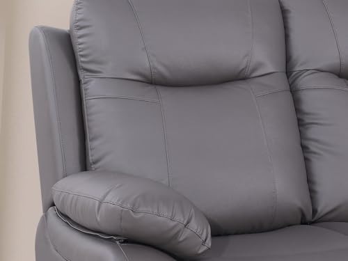 Recliner Sofa Couch Manual Leather Loveseat Recliner for Living Room with Cup Holders & Storage Oversized Reclining Home Theater Seating Couch in Black