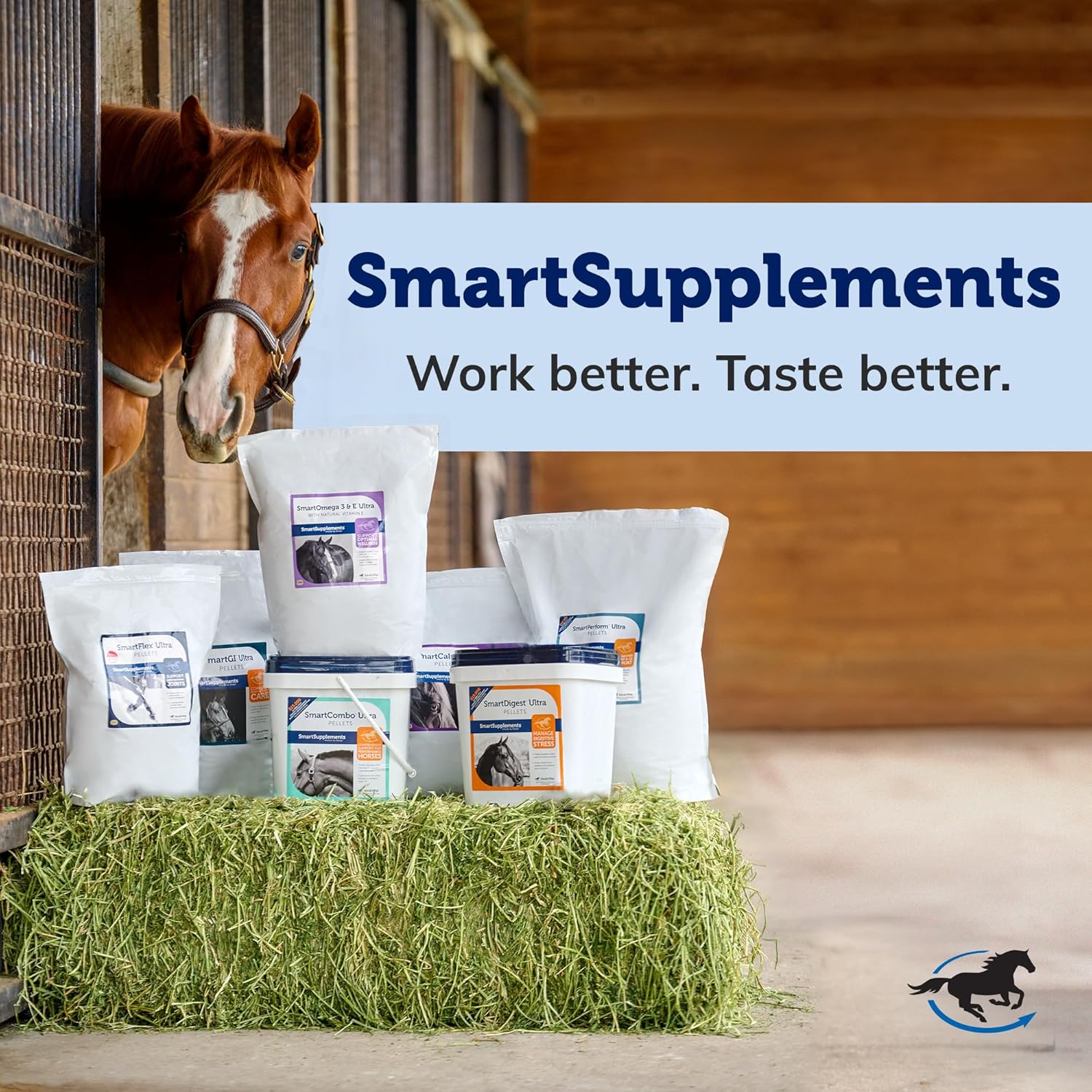 SmartPak Stress Ease SmartPak | Horse Calming Supplies, Premeasured, Labeled, and Sealed Pack | Herb-Free and No Sugar Added Formula for Skittish or Nervous Horses