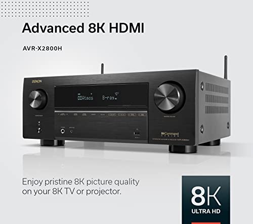 Denon AVR-X3800H 9.4-Ch Receiver - 8K UHD Home Theater AVR (105W X 9) Built-in Bluetooth, Wi-Fi & HEOS Multi-Room Streaming, Dolby Atmos, DTS:X, IMAX Enhanced & Auro 3D