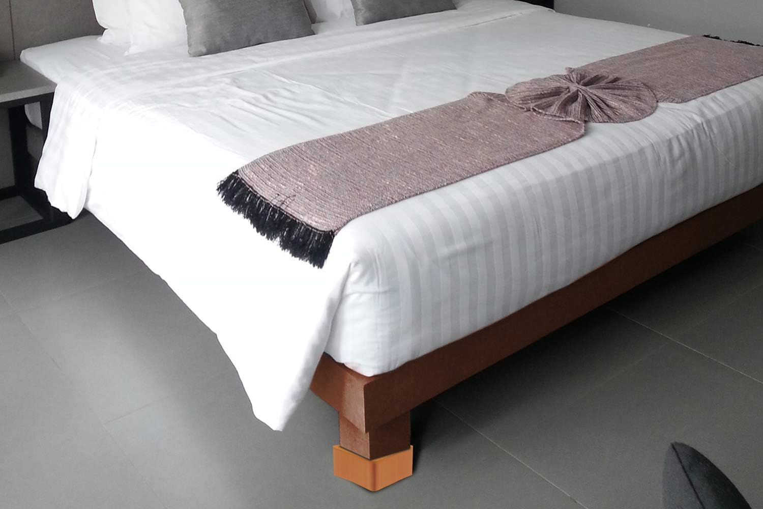 DuraCasa 3 Inch Bed Risers - Fits Huge 5.5 Inch Bed or Furniture Post, Creates an Additional 3 Inches of Height or Storage! Heavy-Duty Table, Chair, Desk or Sofa Riser (4, 3 Inch Black)