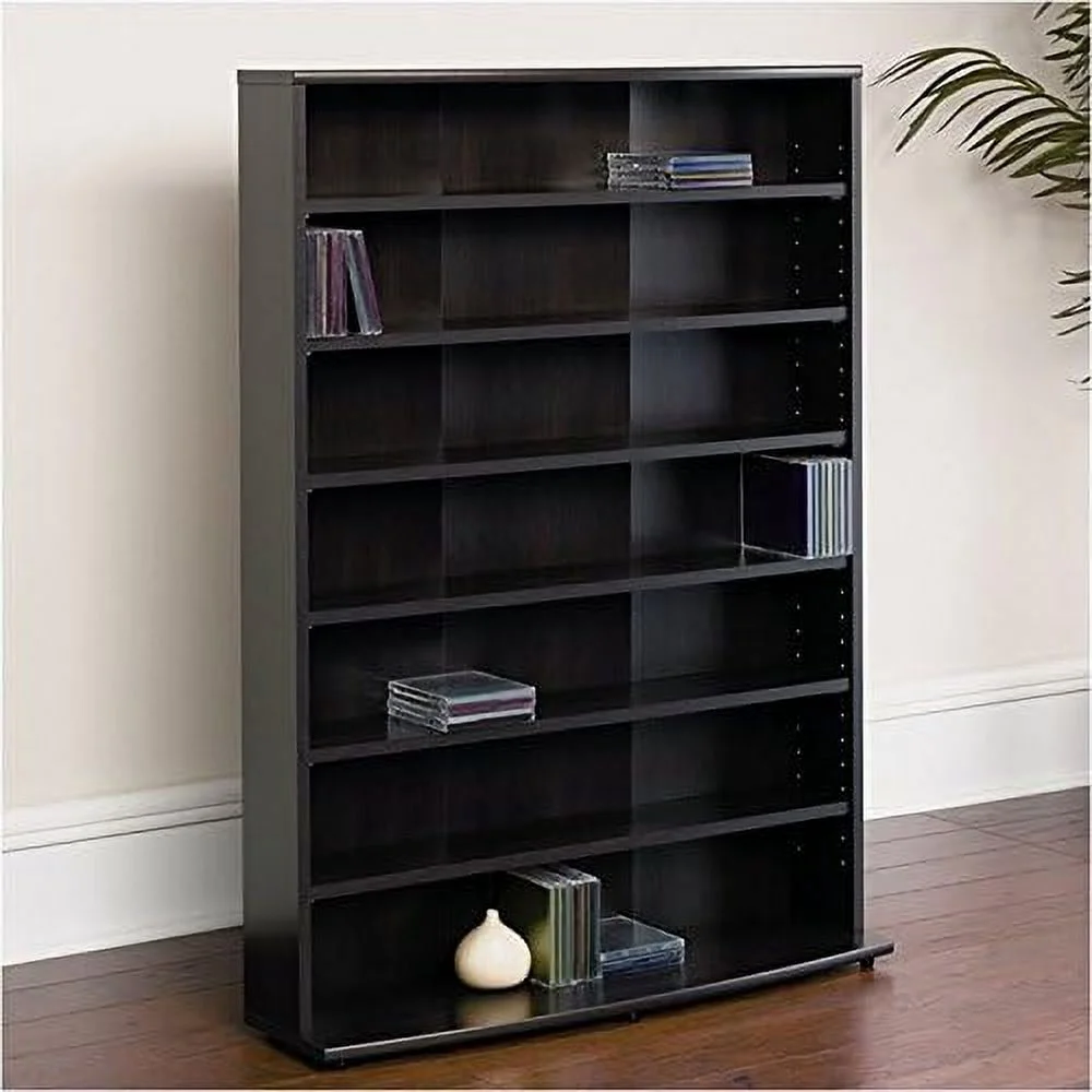Multimedia Storage Rack In Cinnamon Cherry