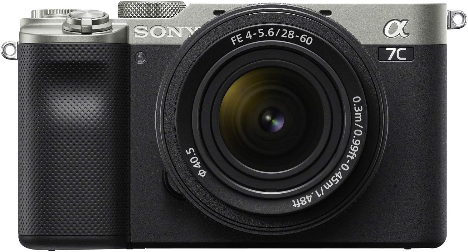 Sony Alpha a7C Full-Frame Compact Mirrorless Camera (Silver) Bundle with FE 28-60mm f/4-5.6 and 70-200mm f/4.0 G OSS Lens (6 Items)