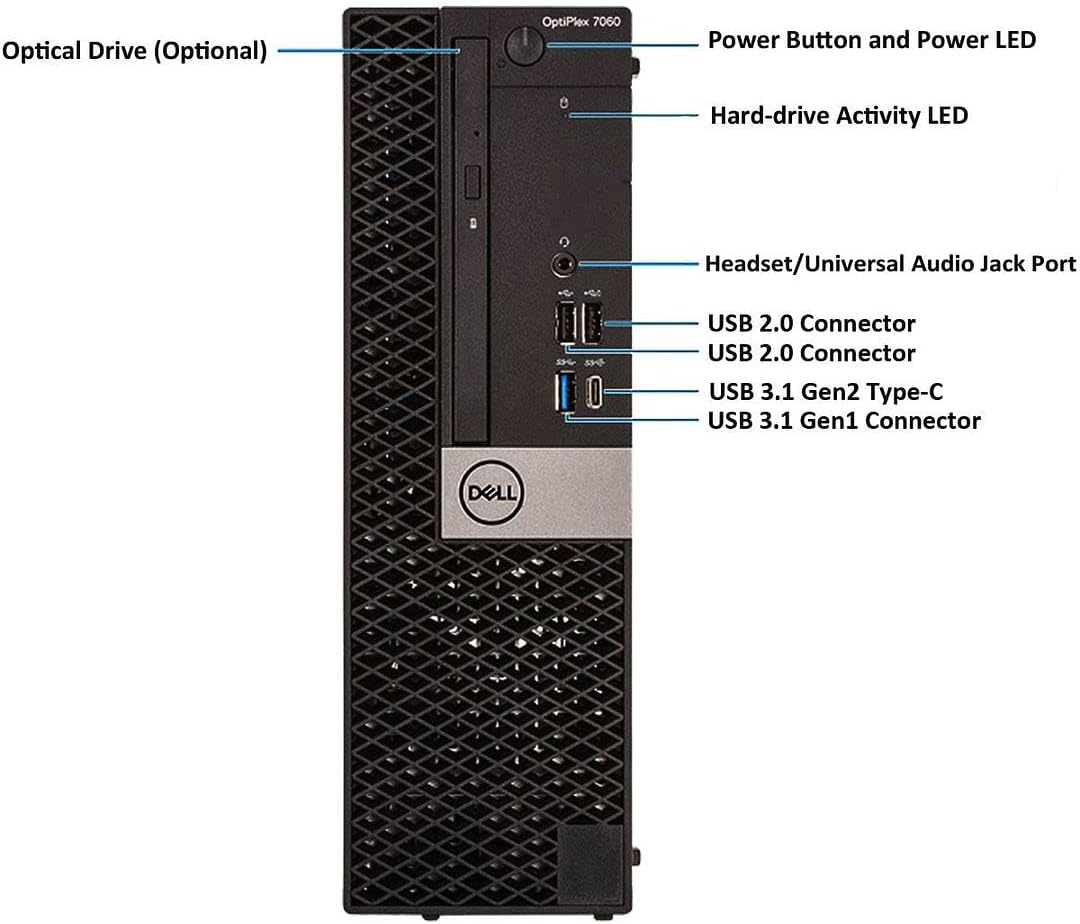 Dell Optiplex 7060 SFF Desktop Computer PC | Intel 8th Gen i7-8700 (6 Core) | 16GB DDR4 Ram 512GB NVMe M.2 SSD | Built-in WiFi 6E & Bluetooth 5.2 | Windows 11 Pro | Wireless Keyboard & Mouse(Renewed)