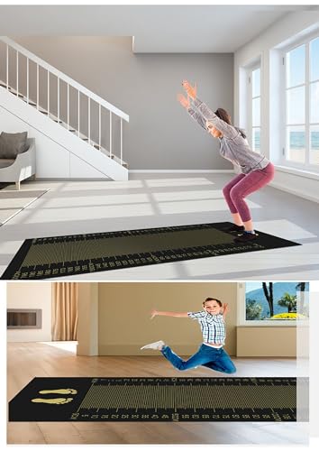 Standing Long Jump Test Mat,Non-Slip Practice Measuring Pad,PVC Long Jump Mat for Home Gym Flooring,Indoor Outdoor Flooring Jump Roping Training Mat for Kids/Adult,Set of 2