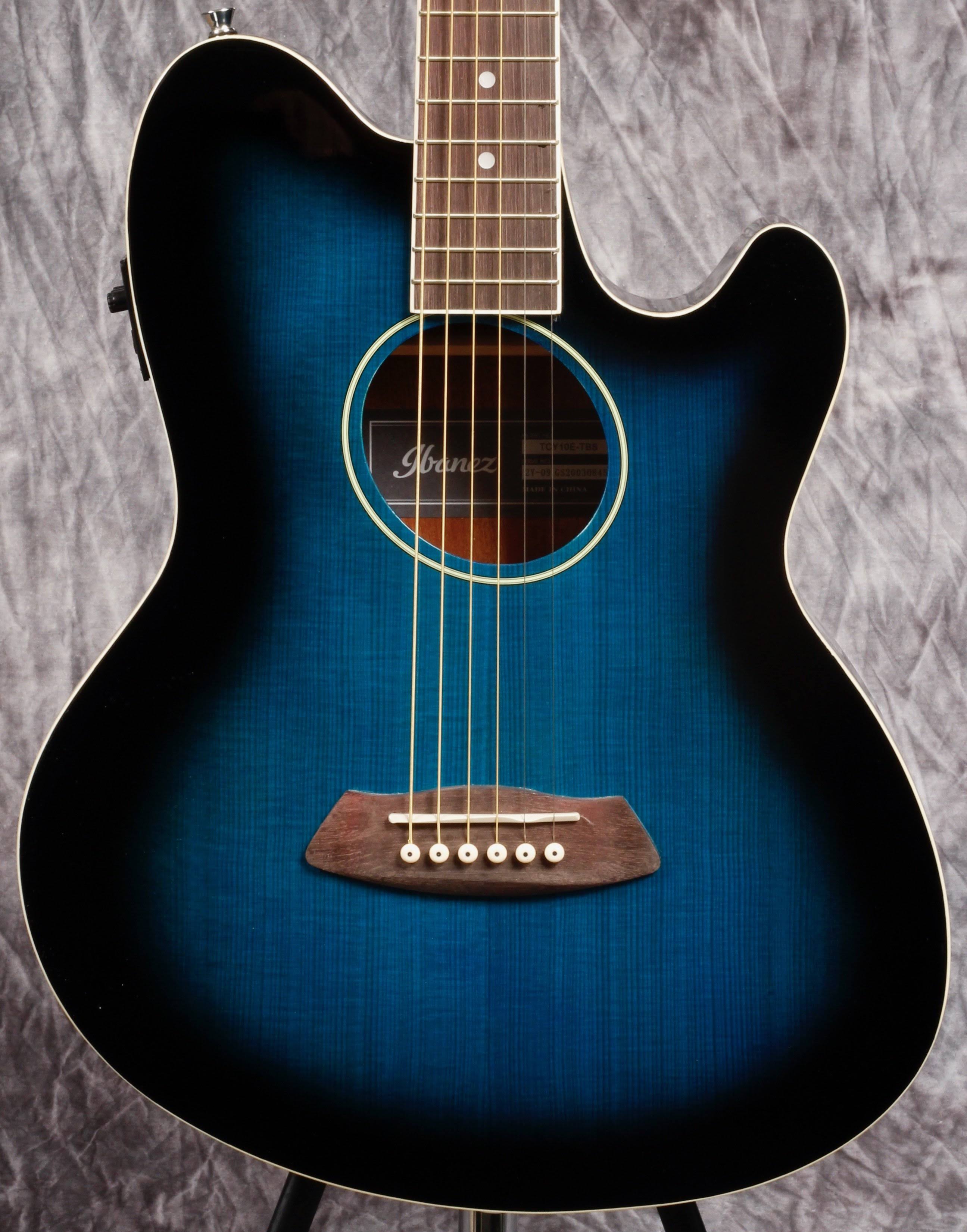 Ibanez Talman Acoustic Electric Guitar - Transparent Blue Sunburst