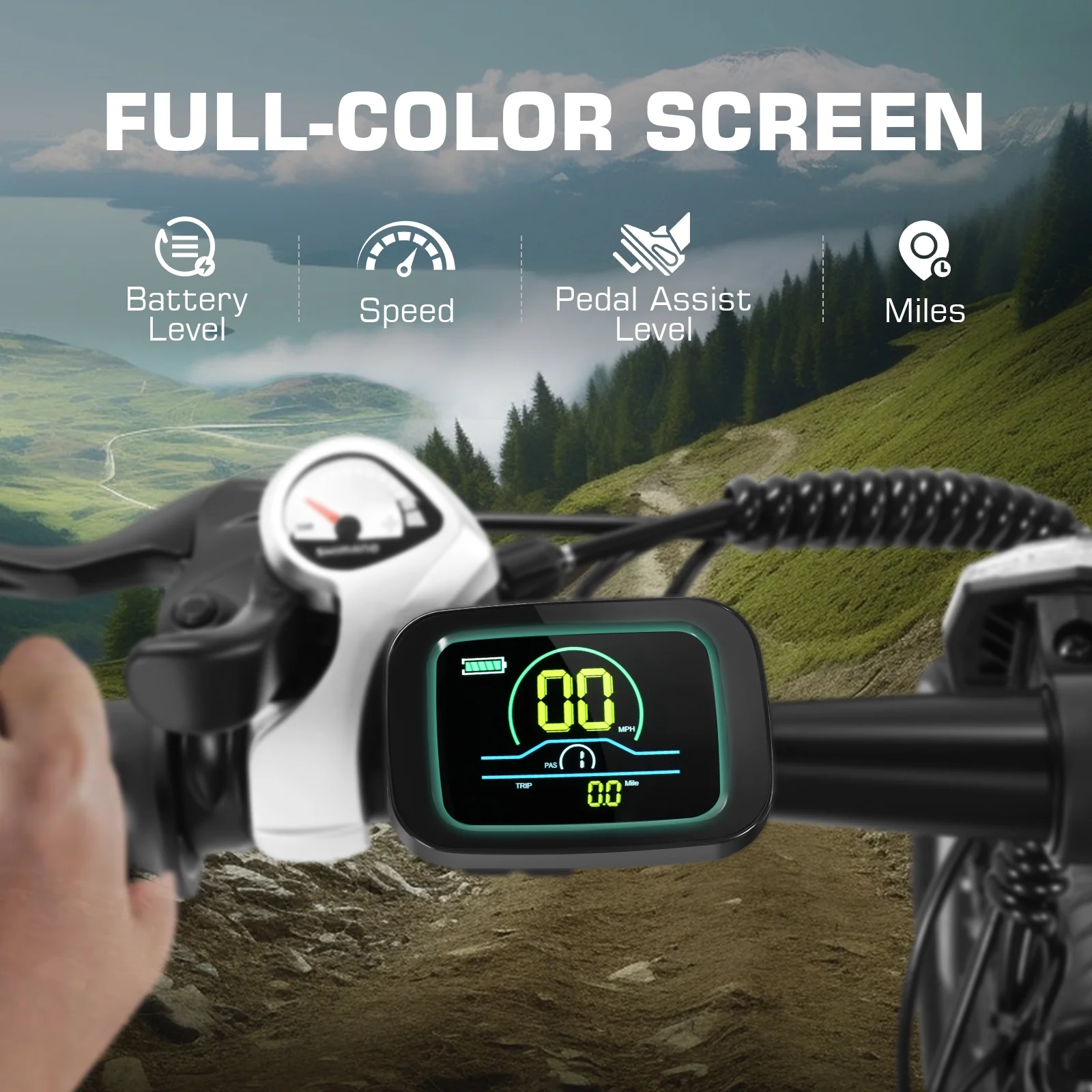 Electric Bike, Electric Bike for Adults 26" Ebike 500W Adult Electric Bicycle, 48V 10.4Ah 19.8MPH Electric Mountain Bike, Lockable Suspension Fork, Color LCD Display, Shimano 21 Speed