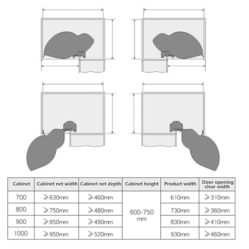 Kitchen Organizer Kitchen Cabinet Corner Pullout Storage Shelf Blind Corner Organizer Spice Bowl Rack Soft Close Corner Cabinet Fitting Height Adjustable,Left open-700mm (Left Open