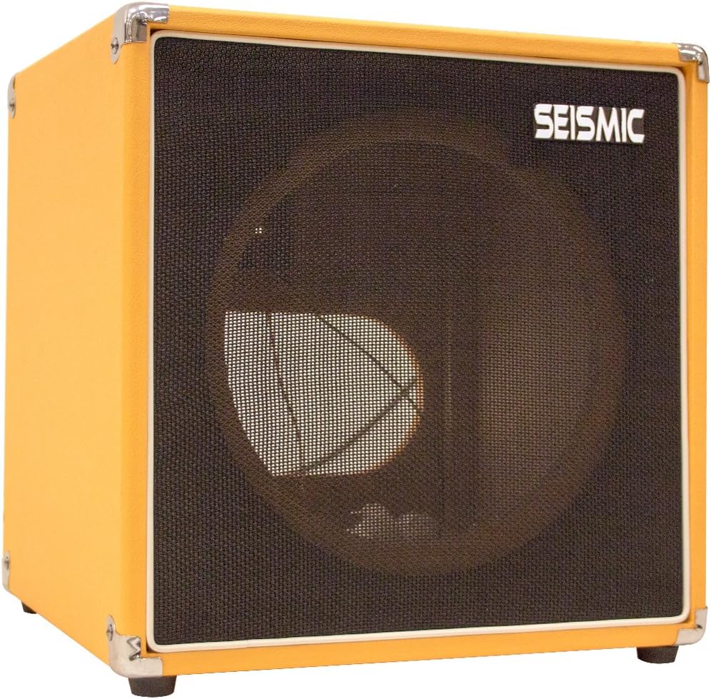 Seismic Audio - 1x12 GUITAR SPEAKER CAB EMPTY - 7 Ply Birch - 12 Cube Cabinet - Orange Tolex, Black Removable Cloth Grill - Front loading Speakerless Cabinet