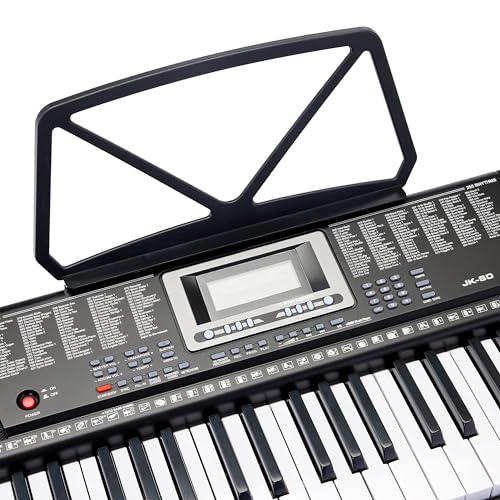 Amazon Basics Electric Keyboard 88-Keys, Semi-Weighted Digital Piano For Performance with Sustain Pedal, Power Supply, 2 Speakers, Lesson Mode, Black