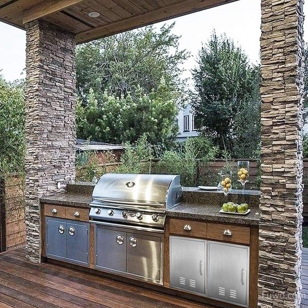 Karpevta Outdoor Kitchen Doors 14''W X 20''H Inch BBQ Access Door - Stainless Steel Single Wall Construction Vertical Door for Outdoor Kitchen Grilling Station or Commercial BBQ Island