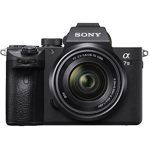 Sony a7III Full Frame Mirrorless Camera with FE 28-70mm F3.5-5.6 OSS Lens Kit ILCE-7M3K/B Bundle with Telephoto and Wide-Angle Lens Set, 2X 64GB Memory Cards, Deco Gear Bag and Accessories (26 Items)