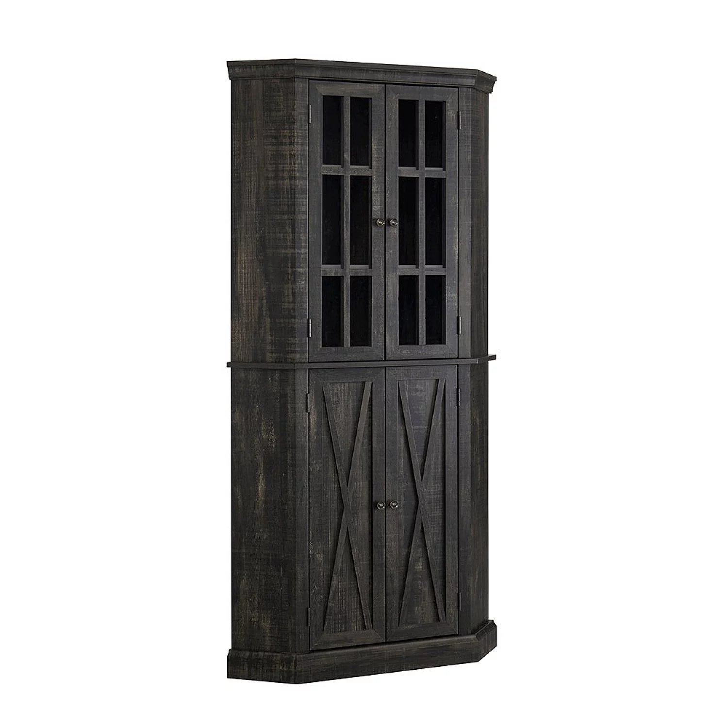 Gramercy Way Enclosed Charcoal Corner China Cabinet