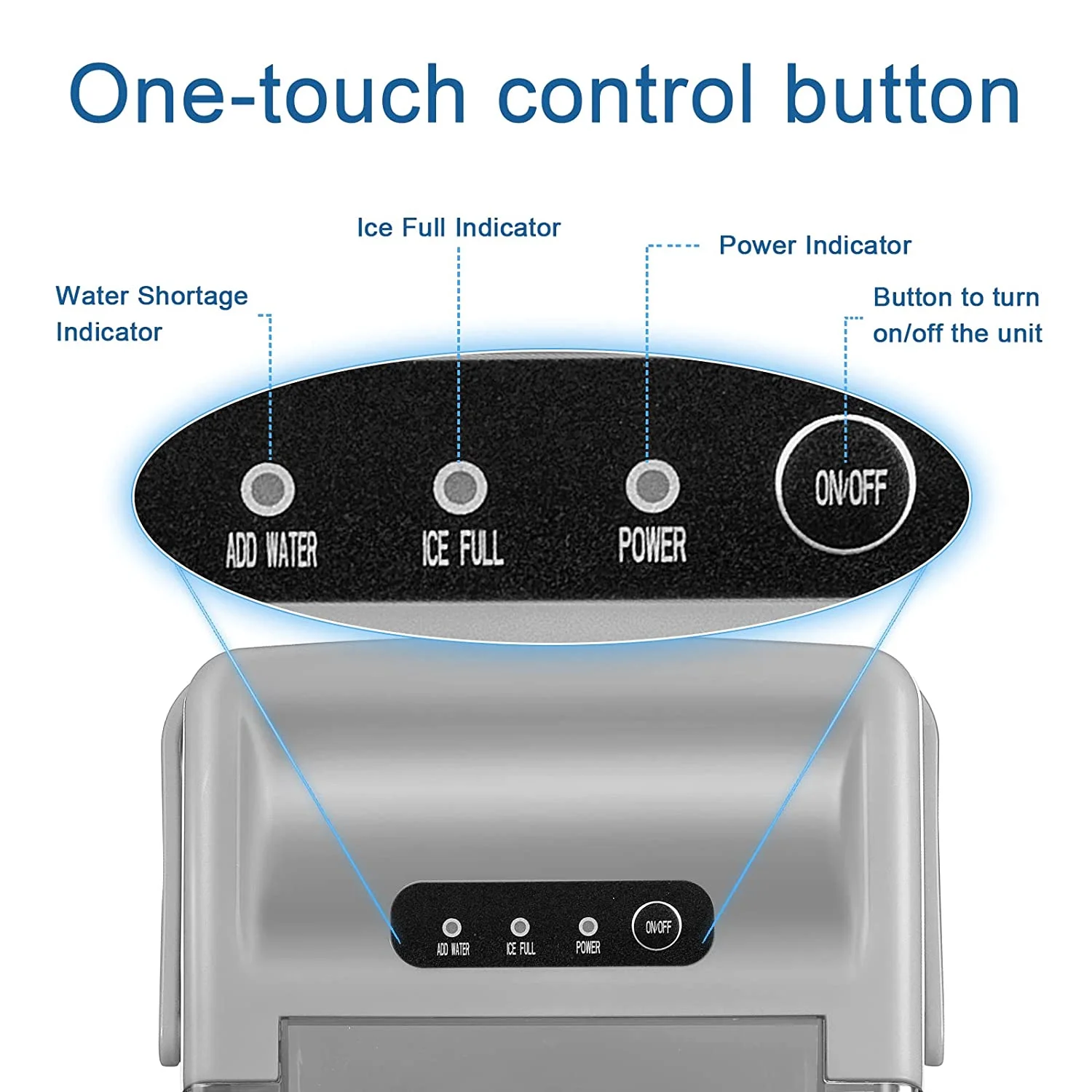 Countertop Ice Maker Portable Ice Machine with Handle, Self-Cleaning Ice Makers, 26Lbs/24H, 9 Ice Cubes Ready in 6 Mins for Home Kitchen Bar Party