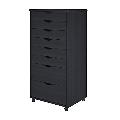 Adeptus Original Quick-2-Connect Roll Cart, Solid Wood, 6+2 Drawer Narrow Drawers Roll Carts, Medium Pine