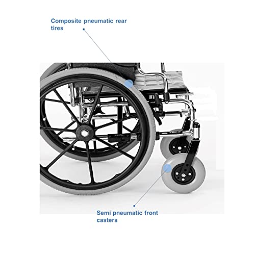 Invacare Tracer IV Wheelchair for Adults | Manual Bariatric Folding Wheelchair | 22 Inch Seat | Desk Arms