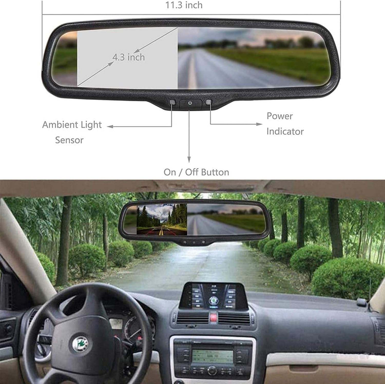 EWAY Tailgate Handle Backup Reverse Camera with 4.3 inch Rear View Mirror Monitor Kit for Ford F150 2004-2016/Super Duty F250/F350/F450/F550 2008-2016 Ford Explorer Lincoln Reversing Parking Camera