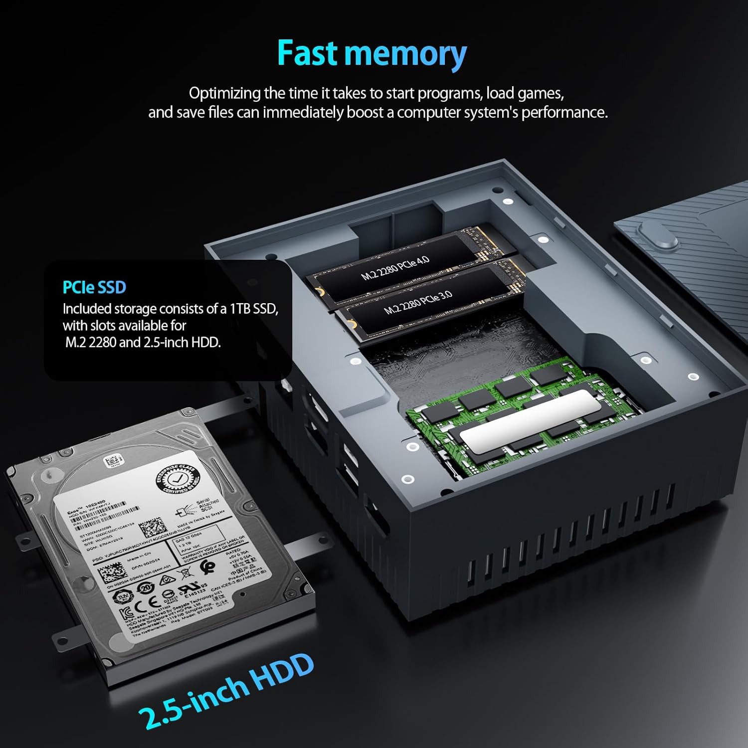 Mini PC i9 13900H 13th Gen 14Cores 20Threads 5.4GHz Max 32GB DDR5 RAM 1TB PCIE 4.0 SSD Windows 11 Pro Desktop Computer with Thunderbolt 4/Quad Display/2x 2.5G LAN/WiFi 6/BT 5.0/Auto Power On