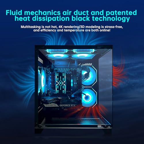 Gaming PC Desktop, Intel Core i5 14400F, RTX 4060, 32GB RAM, 1TB SSD, ARGB Fan, Tower Computer for Gaming and Office