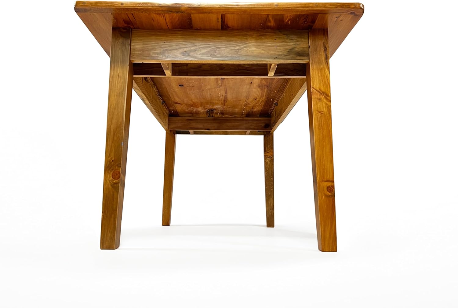 Amish Reclaimed Solid Wood Rustic Farmhouse Dining Table with Breadboard Ends, Farmhouse Kitchen Table (5', Light Natural)