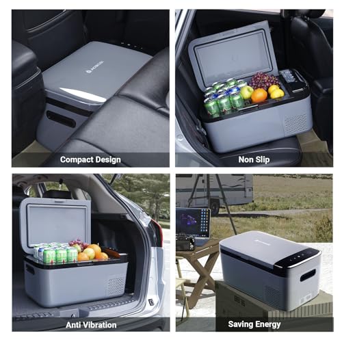 AAOBOSI 12 Volt Refrigerator With APP Control, Portable Car fridge with 100-240AC,12/24DC for RV, Camping, Travel…