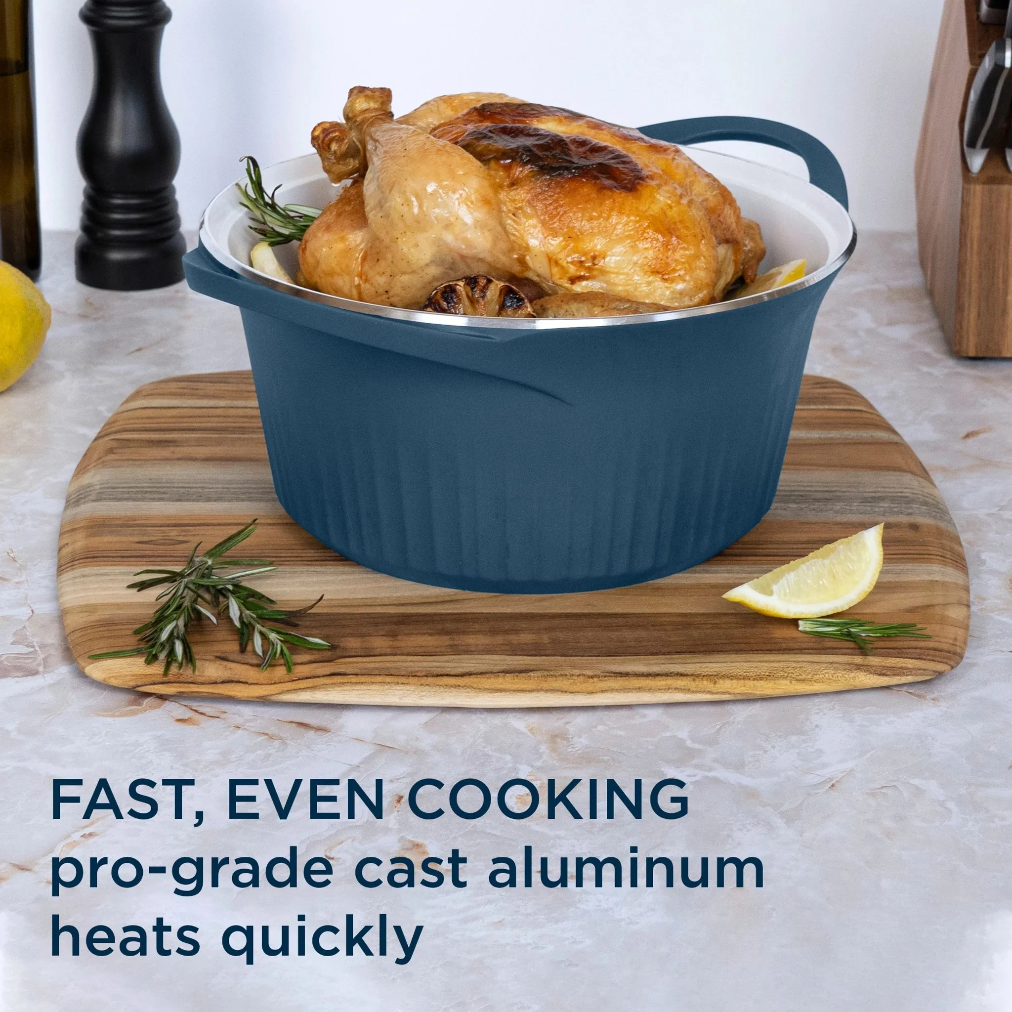 CorningWare QuickHeat 5.5-quart Dutch Oven with Lid, French Navy