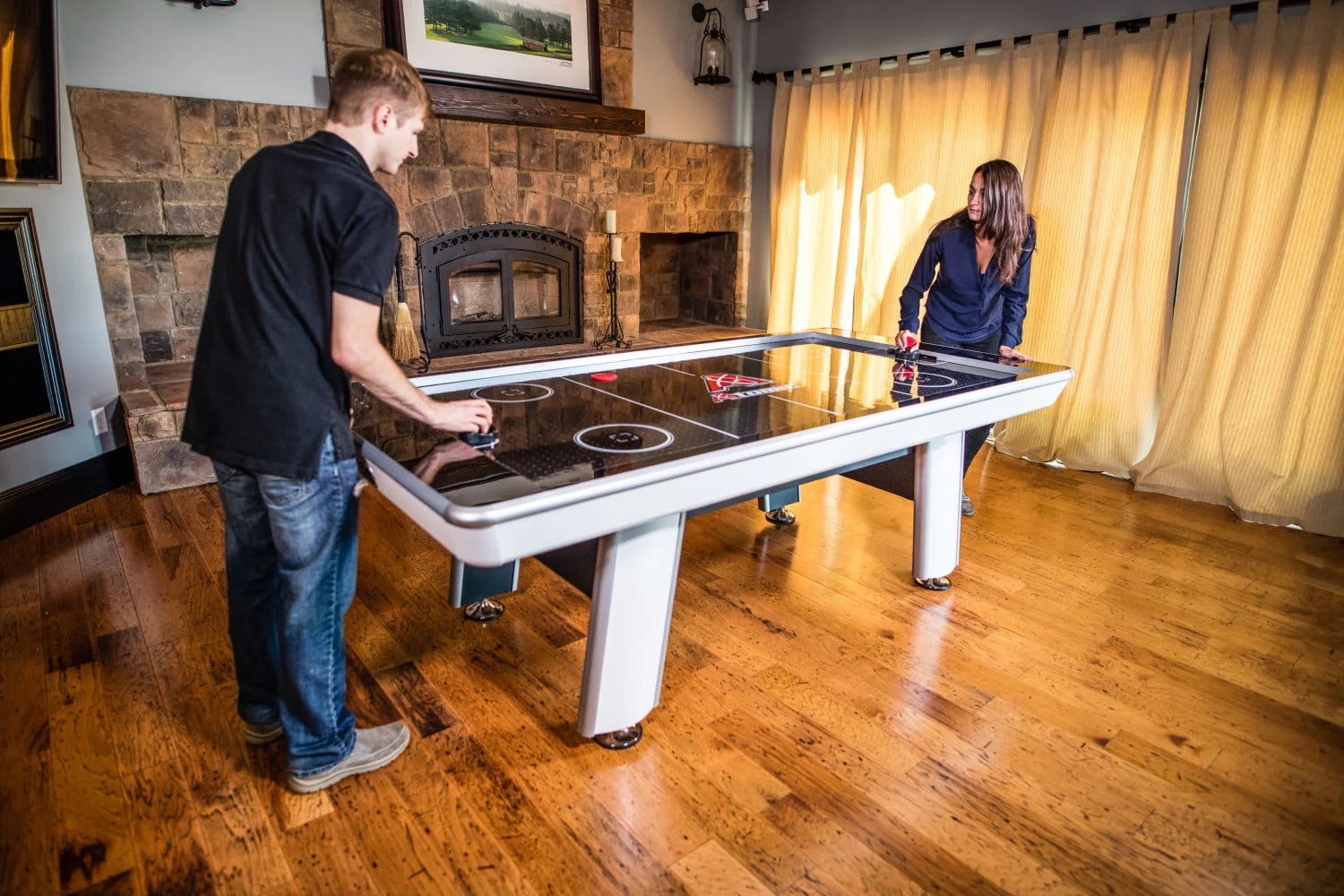 Atomic Avenger 8' Hockey Table with LED Scoring and 120V Blowers for Exhilarating Play