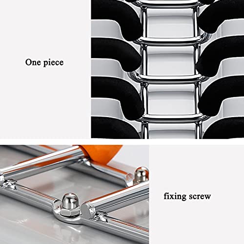 lhx Pull-Out Pant Rack Telescopic Wardrobe Hanging Pants Top Mount Double Row 18 Arm Steel Pull-Out Pant Rack Style Clothes Organizer Saves Space and Storage (Color : Black)