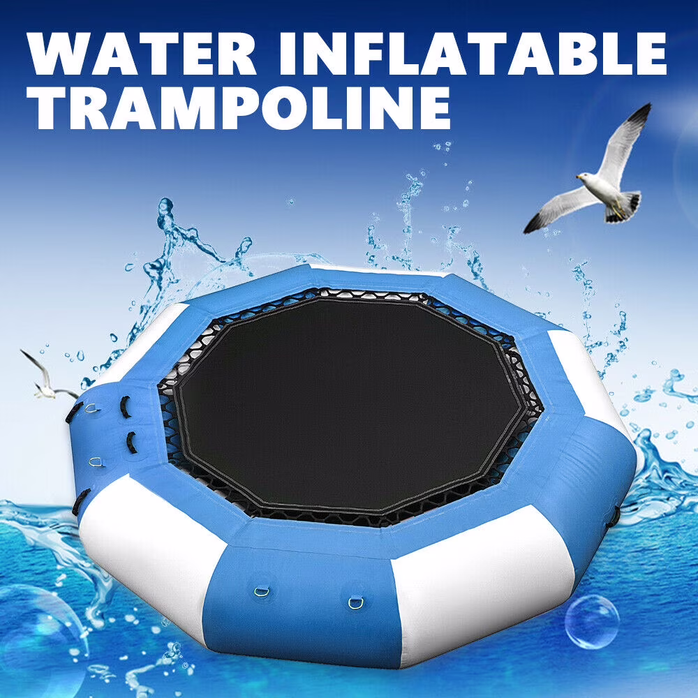 Wuzstar 17Ft Inflatable Water Trampoline Floating Jump Bounce Platform for Water Sport 400kg/ 880lb