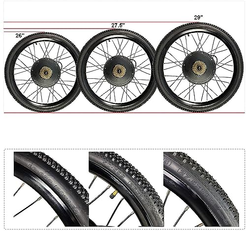 Electric Bikes Conversion Kit 26" 27.5" 29" Front Rear Wheel Electric Bicycle Motor Conversion Kit E-Bike Cycling Hub,48V 1500W Electric Bike Conversion Kit with LCD Display (Color : Front 27.5)