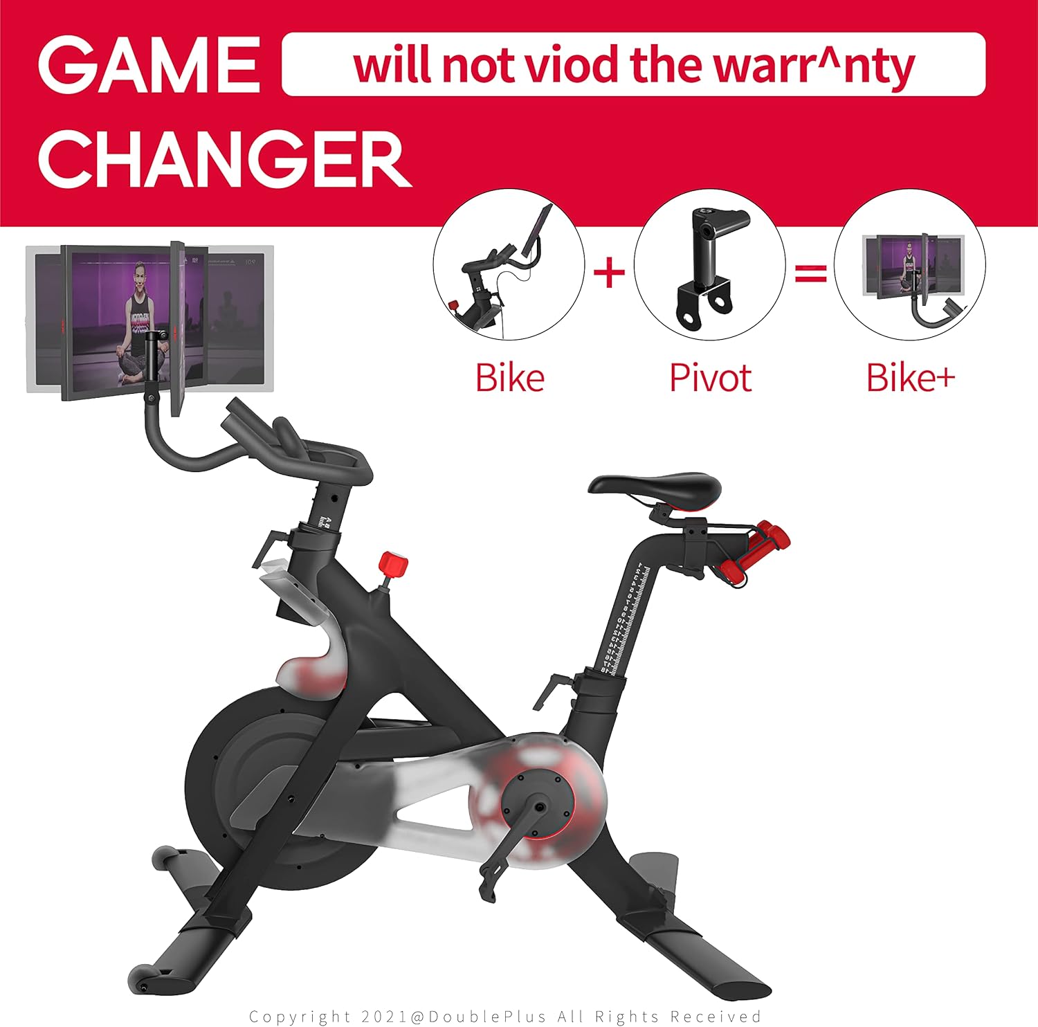 Doubleplus Pivot for Peloton Bike, Upgraded Swivel for Peloton Screen, 360 Degree Adjuster, Easily Adjust & Rotate Your Peloton Screen, Accessories for Peloton (Not for Peloton Bike+)