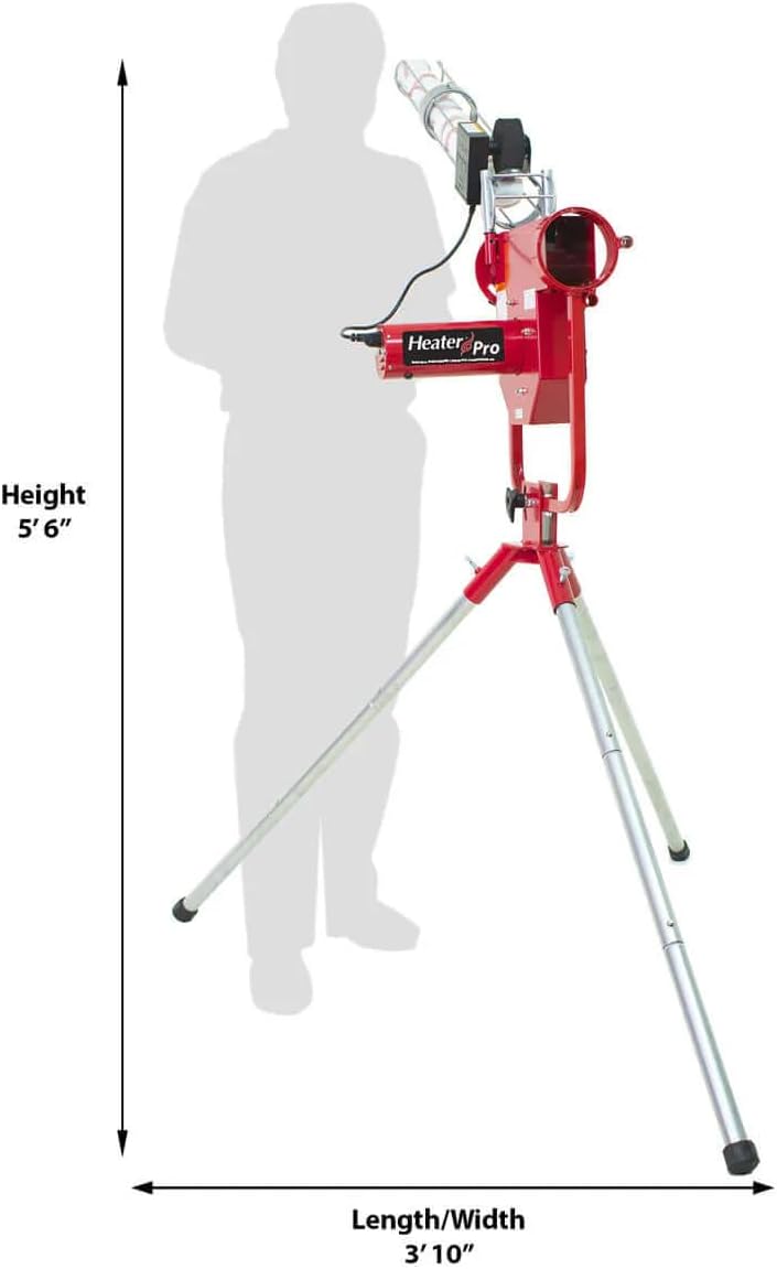Heater Sports Pro Breaking Ball Baseball Pitching Machine With Auto Ball Feeder & Xtender 24' L x 12' W x 12' H' Batting Cage