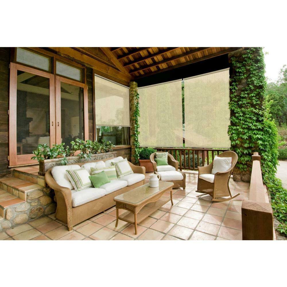 Coolaroo Exterior Cordless Roller Shade 8ft x 6ft Sesame