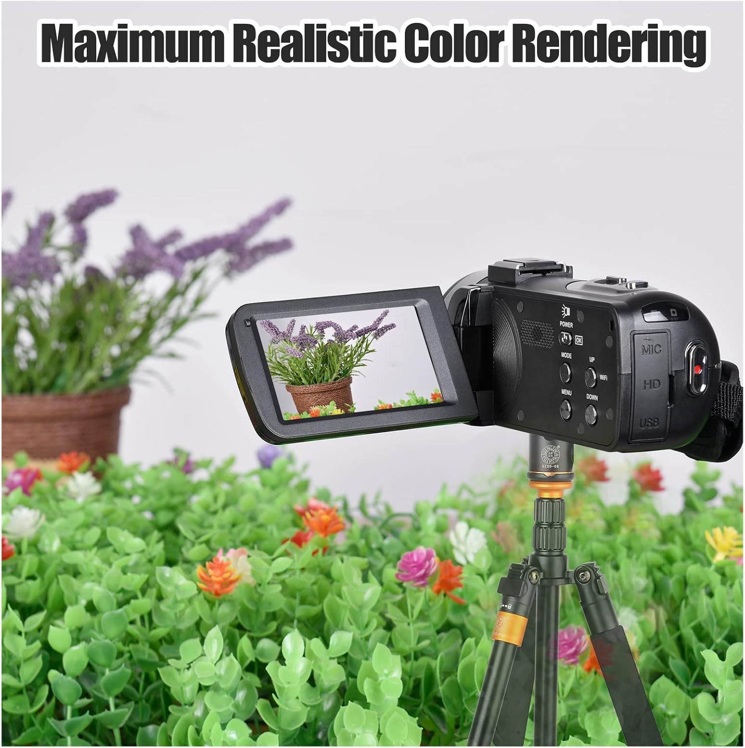 Video Camera 4K 18X Powerful Digital Zoom,48MP 3.0 Inch IPS Vlogging Camera for YouTube,270 Degree Rotation Touch Screen Camcorder with Microphone,IR Night Vision and 2 Batteries(Black)