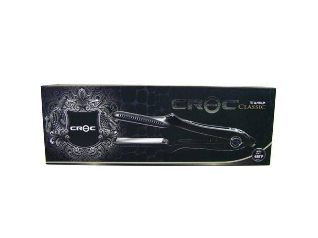 Croc Classic Titanium Digital Salon Ceramic Flat Hair Iron, Black, 1.5&&