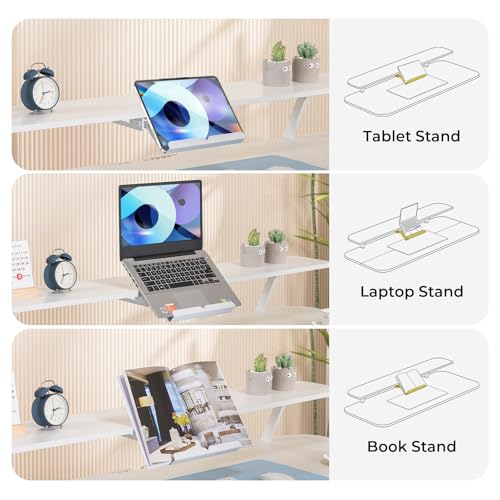 COMHOMA Electric Standing Desk with Drawers, 48 x 24'' Sit Stand up Desk with Monitor Stand, Laptop Stand, Height Adjustable Ergonomic Home Office Computer Desk with Memory Preset Controller (Black)