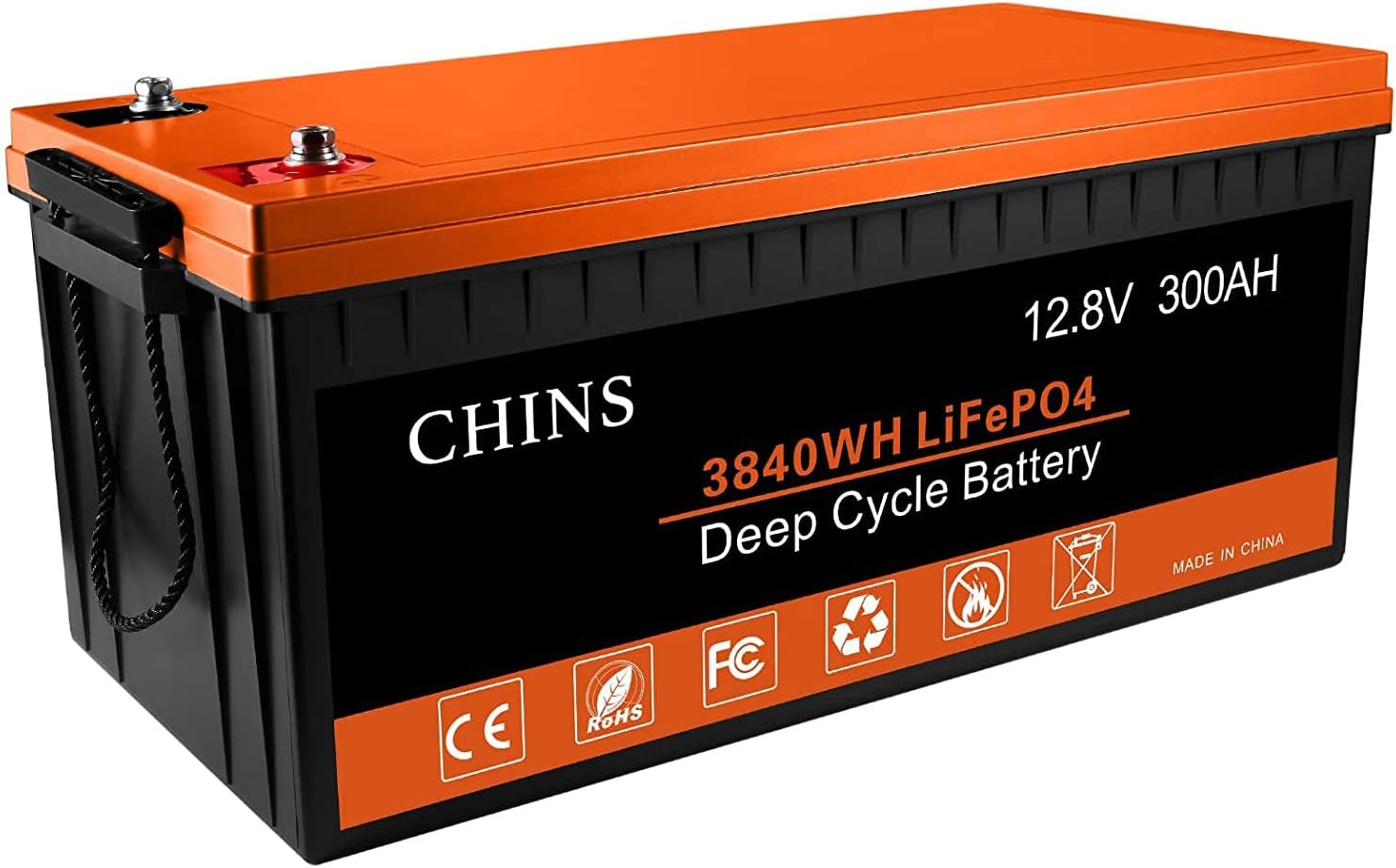 CHINS LiFePO4 Battery 12V 100AH Lithium Battery - Built-in 100A BMS, Perfect for Replacing Most of Backup Power, Home Energy Storage and Off-Grid etc.