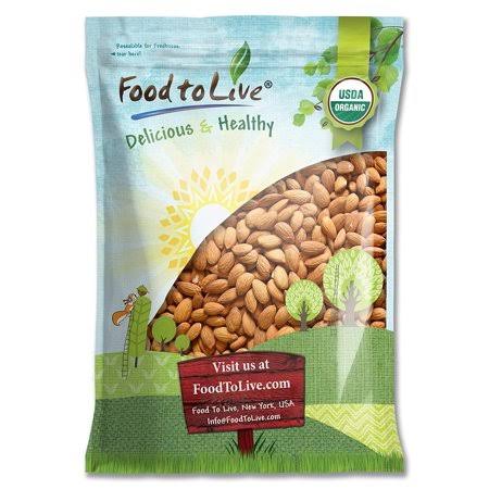 Organic Almonds, 12 Pounds - Non-GMO, Kosher, No Shell, Whole, Unpasteurized, Unsalted, Raw, Bulk - by Food to Live, Size: 12 lb
