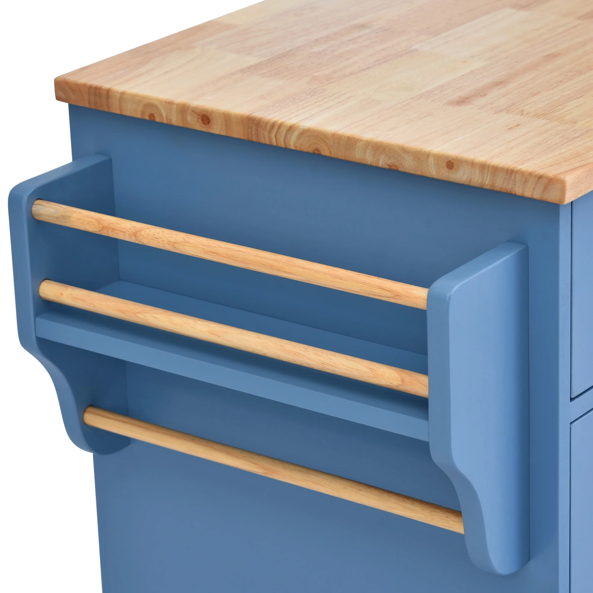 Hombay Mobile Kitchen Island Cart with Doors Drawers, Rolling Sideboard Storage Cabinet Trolley, Towel Holder, Spice Rack with Lockable Wheels