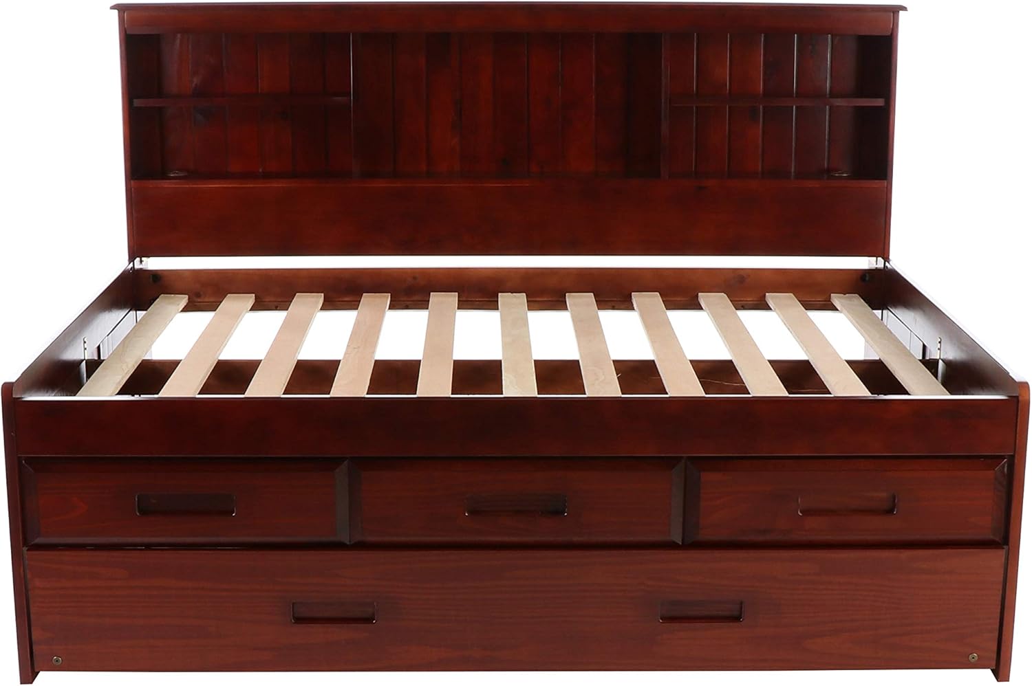 Discovery World Furniture Full Bookcase Daybed with 3 Drawers & Trundle Merlot