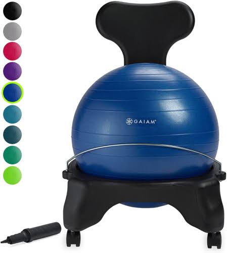 Classic Balance Ball Ergonomic Chair Exercise Yoga Gym Equipment Blue